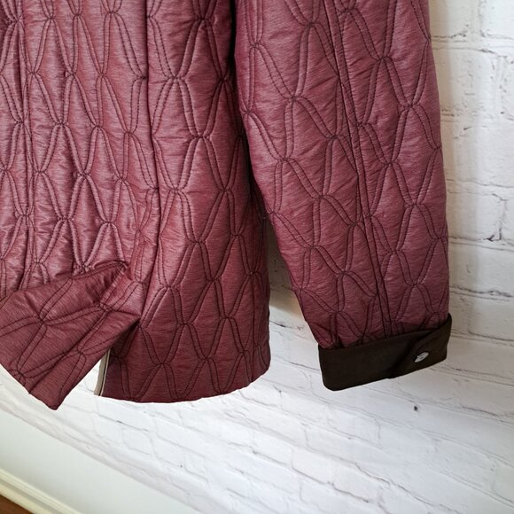 Rainforest Burgundy Cozy Quilted Jacket Size Medium - Picture 6 of 11
